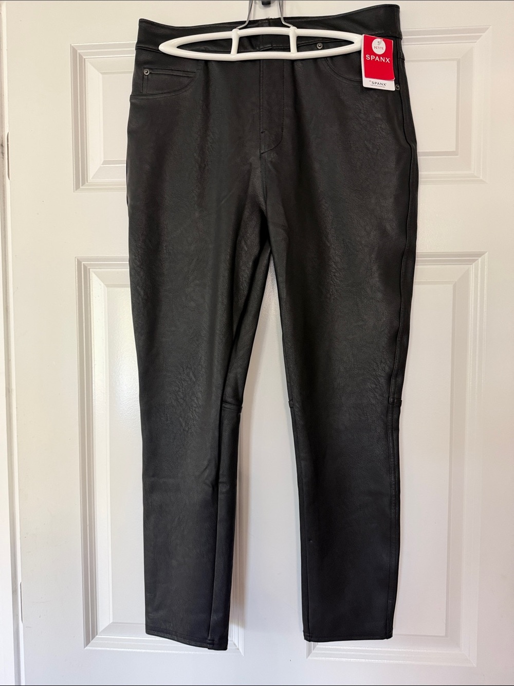 SPANX Black Faux Leather-Look Leggings